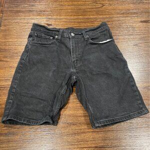 Levi's 445 Black Jean Short 10"L Sz 32 Denim Athletic Fit Stretch Jorts